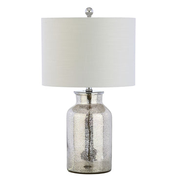 Emilia 24.5" Trellis Pattern Glass LED Table Lamp - JONATHAN Y